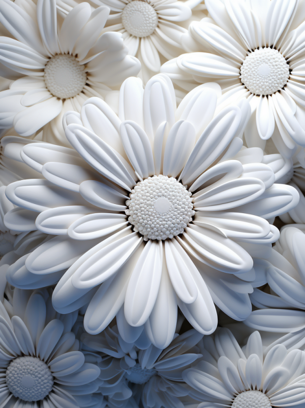 White Marguerite - Poster