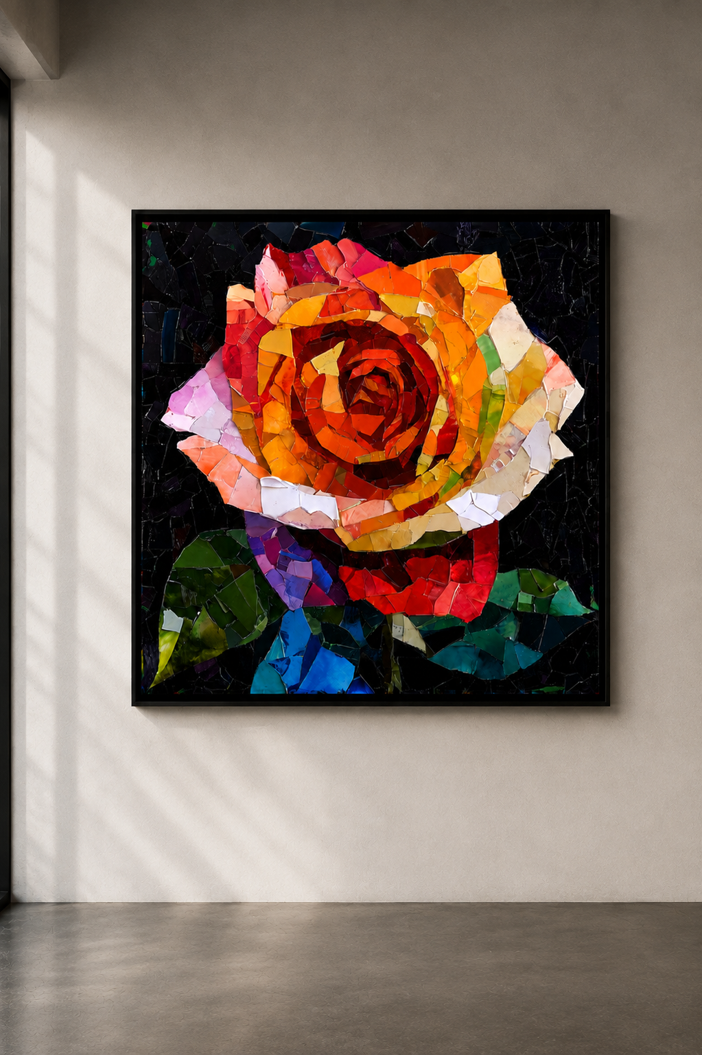 Rose Fragmented – Unikat 1:1 | Acrylglas 100 × 100 cm